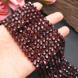 Red Garnet 6mm Faceted Loose Beads 15-inch for Jewelry Making