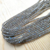 Labradorite Roundel Faceted Beads 2*4mm for Jewelry Making