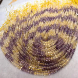 AA Amethyst/Citrine Square Faceted Loose Beads 4mm for DIY Jewelry Making