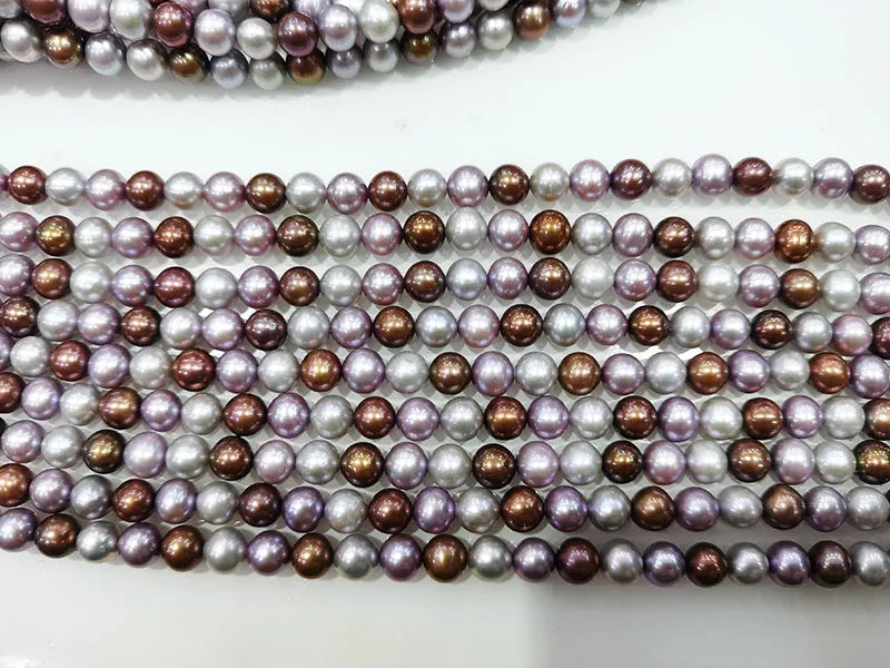 Freshwater Pearl Mixcolors 7-8mm Round Beads for DIY Jewelry Making