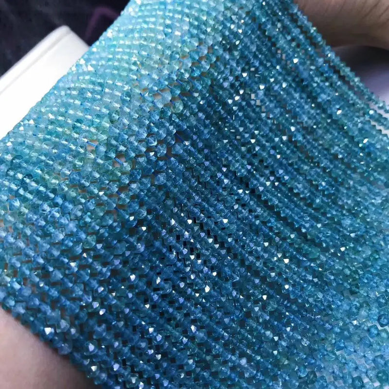 Apatite Round Faceted Loose Beads 2.5*4mm - 14inch