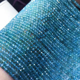 Apatite Round Faceted Loose Beads 2.5*4mm - 14inch