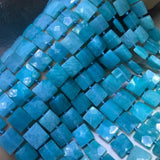 GREEN Amazonite Flat Square Faceted Loose Beads 10-11mm