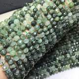 Green Prehnite Roundel Faceted Loose Beads 5*7mm 14-Inch DIY Jewelry Making