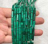 Green Malachite Pillar Loose Beads 13*4mm DIY Jewelry Making Nature