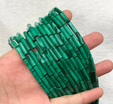 Green Malachite Pillar Loose Beads 13*4mm DIY Jewelry Making Nature