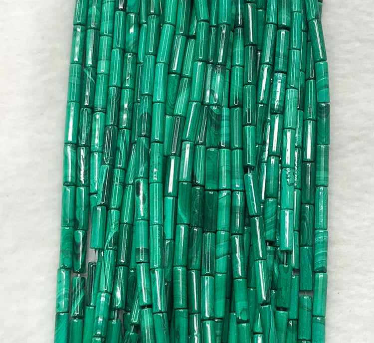 Green Malachite Pillar Loose Beads 13*4mm DIY Jewelry Making Nature