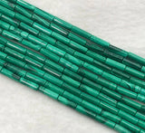 Green Malachite Pillar Loose Beads 13*4mm DIY Jewelry Making Nature