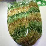 2MM Green Tourmaline Round Faceted Loose Beads 14inch