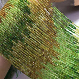 2MM Green Tourmaline Round Faceted Loose Beads 14inch