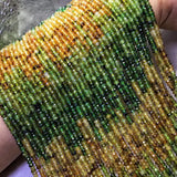 Green/Yellow Tourmaline Roundelle Faceted Loose Beads 3*4mm