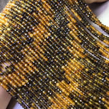 Green/Yellow Tourmaline Roundelle Faceted Loose Beads 3*4mm