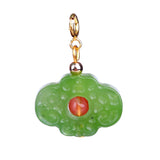HETIAN Jade green loose beads pendant flower/fish/buddha for DIY jewelry