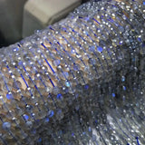 LABRADORITE Coin Faceted Loose Beads 3*4mm 14inch