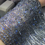 LABRADORITE Coin Faceted Loose Beads 3*4mm 14inch