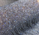 Labradorite Roundel Faceted Loose Beads 3/4mm 14inch