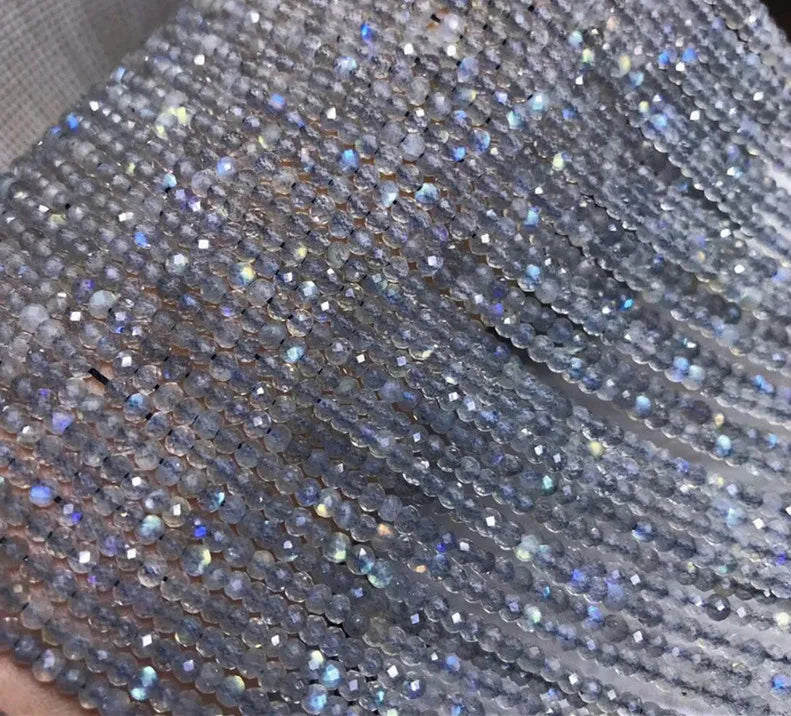 Labradorite Roundel Faceted Loose Beads 3/4mm 14inch