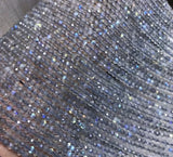 Labradorite Roundel Faceted Loose Beads 3/4mm 14inch