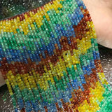 Multicolor Agate Round Faceted 3mm Loose Beads for DIY Jewelry Making