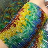 Multicolor Agate Round Faceted 3mm Loose Beads for DIY Jewelry Making