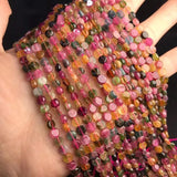 Multicolor Tourmaline Loose Beads 5-5.5mm 14-inch for Jewelry Making