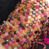 Multicolor Tourmaline Loose Beads 5-5.5mm 14-inch for Jewelry Making