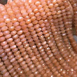 PINK SUNSTONE Loose Beads Roundelle Faceted 4/8/10/12mm 14inch