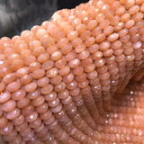 PINK SUNSTONE Loose Beads Roundelle Faceted 4/8/10/12mm 14inch
