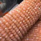 PINK SUNSTONE Loose Beads Roundelle Faceted 4/8/10/12mm 14inch