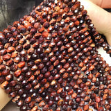 Red Tigereye Roundel Faceted 4*6mm Loose Beads 14inch for DIY Jewelry Making