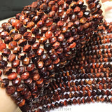 Red Tigereye Roundel Faceted 4*6mm Loose Beads 14inch for DIY Jewelry Making