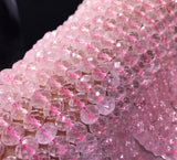 Rose Quartz Roundelle Faceted Beads 4/6/10mm 14inch DIY Jewelry Making Nature