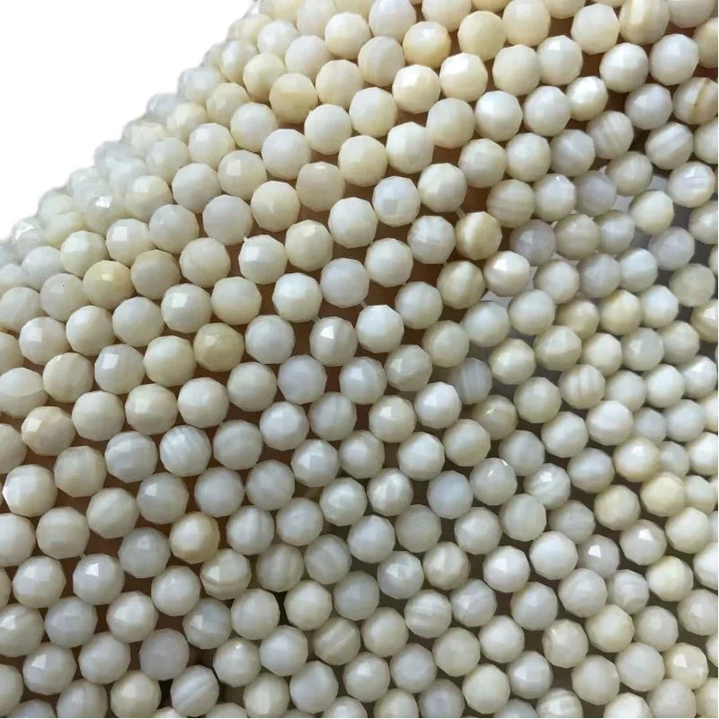 7mm Sea Shell Round Faceted Loose Beads for DIY Jewelry Making
