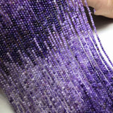 Sugilite Loose Beads Round Faceted 2/3/4mm 14in Dark Purple DIY