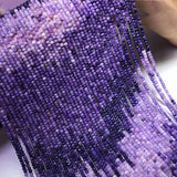 Sugilite Loose Beads Round Faceted 2/3/4mm 14in Dark Purple DIY