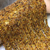 Tourmaline Yellow Square Faceted Loose Beads 2.5mm 14inch