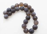 Agate Gray Faceted 16mm Loose Beads for DIY Jewelry Making