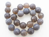 Agate Gray Faceted 16mm Loose Beads for DIY Jewelry Making
