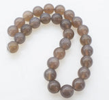 Gray Agate Round Beads 14mm DIY Jewelry Making Gemstone