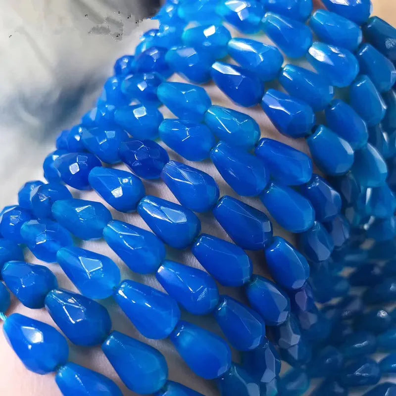 Agate Loose Beads 12*8mm 14in for DIY Jewelry Making Drop Faceted
