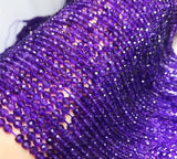 Amethyst Loose Beads Round Faceted 3/4/5mm 14-Inch