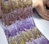 Amethyst Roundel Loose Beads 4*2mm Faceted 14-Inch