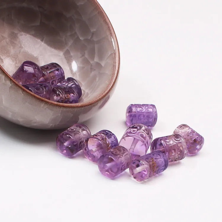 Natural Ametrine Carved Pilar Loose Beads for Jewelry Making