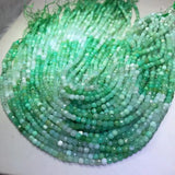Green Chalcedony Square Faceted Loose Beads 4-5mm 14-inch