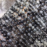 Rutilated Quartz Loose Beads 6/8/10mm for Jewelry Making 14inch