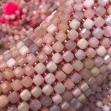 Pink Morganite Square Faceted Loose Beads 6-7mm for DIY Jewelry Making