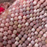 Pink Morganite Square Faceted Loose Beads 6-7mm for DIY Jewelry Making