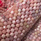 Pink Morganite Square Faceted Loose Beads 6-7mm for DIY Jewelry Making