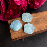 Aquamarine Cat Foot Carved Pendant Loose Beads 15MM DIY Jewelry Making