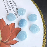 Aquamarine Cat Foot Carved Pendant Loose Beads 15MM DIY Jewelry Making